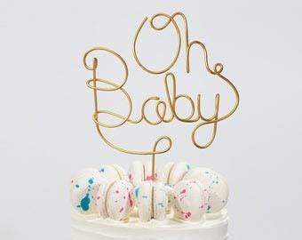 Buy Oh Baby Cake Topper - Wire Cake Topper - Baby Shower Cake Topper ...