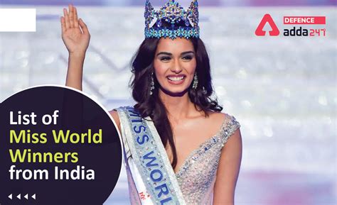 List of Miss World Winners From India