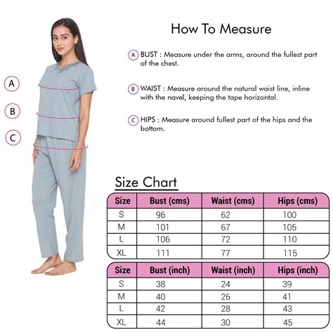 Size Chart - Night Suits – Candyskin