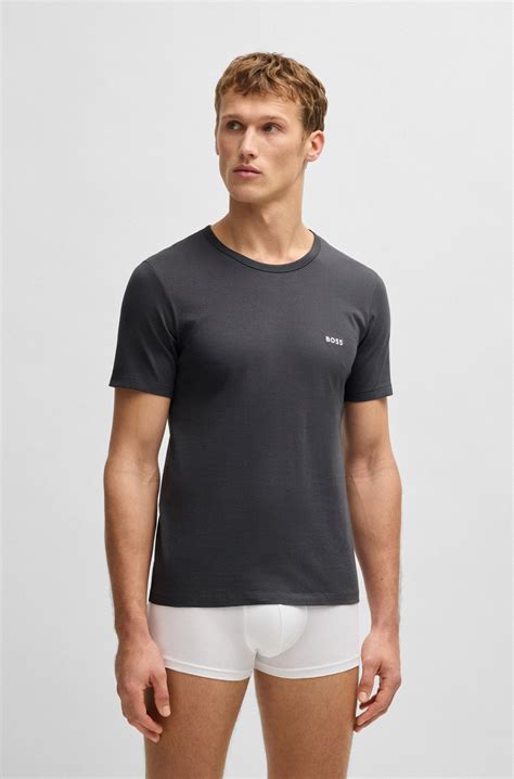 BOSS - Three-pack of underwear T-shirts in cotton - White / Green / Grey