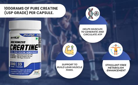 NutriJa Pure Micronized Creatine Monohydrate Powder- 100grams | Pre ...