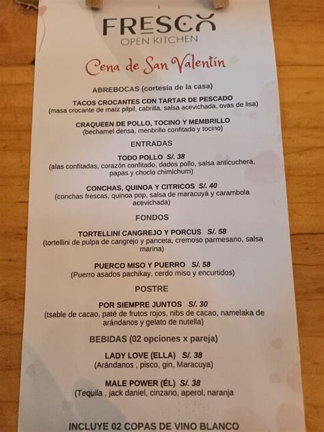 FRESCO OPEN KITCHEN, Paracas - Menu, Prices & Restaurant Reviews ...