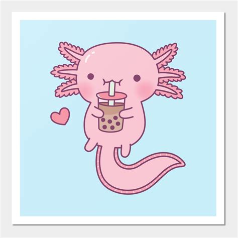 Cute Axolotl Loves Boba Tea by rustydoodle | Cute doodles, Cute ...