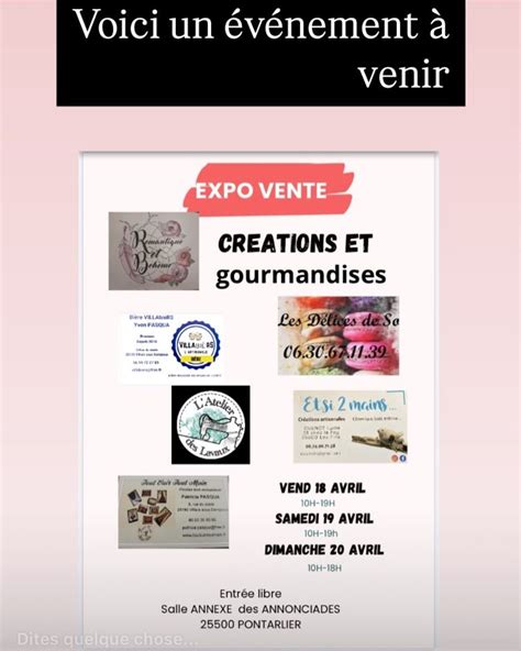 Expo vente, Pontarlier Centre Ville, Sainte-croix, 18 April to 20 April ...