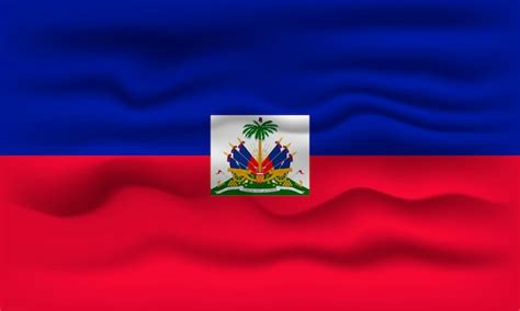 Agitant le drapeau du pays Haïti Vector illustration | Vecteur Premium
