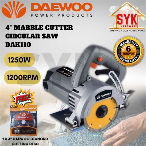 SYK Daewoo DAK110 Marble Cutter Circular Saw Tile Cutter Heavy Duty ...