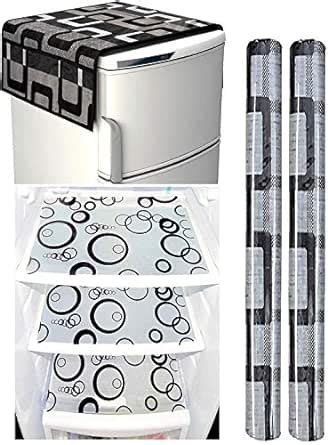 Weaves & Crafts Refrigerator Cover(Black Box), Handle Cover (Black Box ...
