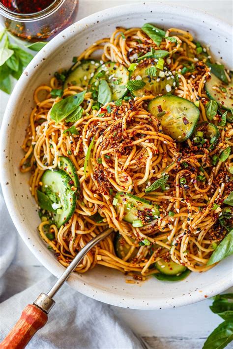 Spicy Cold Noodle Salad | Recipe | Noodle salad cold, Noodle salad ...