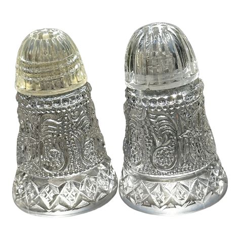 Antique Duncan & Miller Sandwich Clear Mini Salt & Peppers Shakers ...