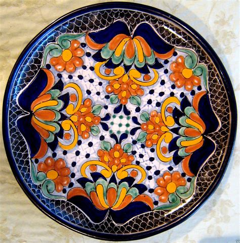 adamroth : Signed La Corona Talavera Mexican Pottery 12" Round Serving ...