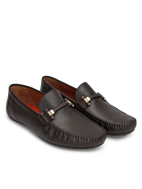 Brown Braided Leather Moccasins – Rosso Brunello Leathers Pvt. Ltd.