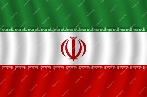 Ilustración plana de la bandera nacional de irán | Vector Premium