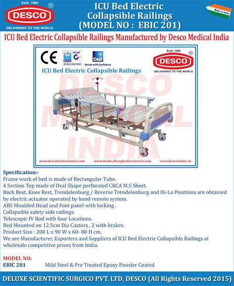 ICU Bed Electric Collapsible Railing - Manufacturer, Supplier & Exporter