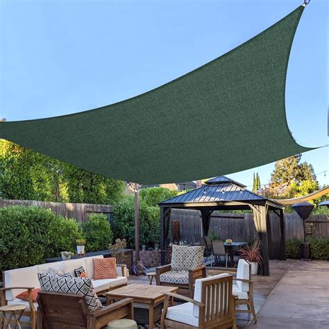 Amazon.com : Bynbbur Sun Shade Sail 8'x8' Rectangle Green Permeable ...