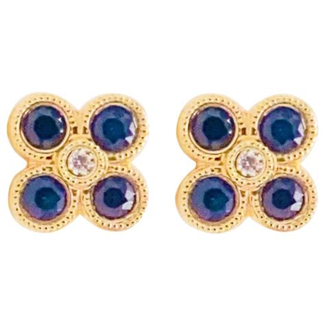 Bulgari Sapphire Diamond Gold Flower Stud Earrings at 1stDibs | bulgari ...