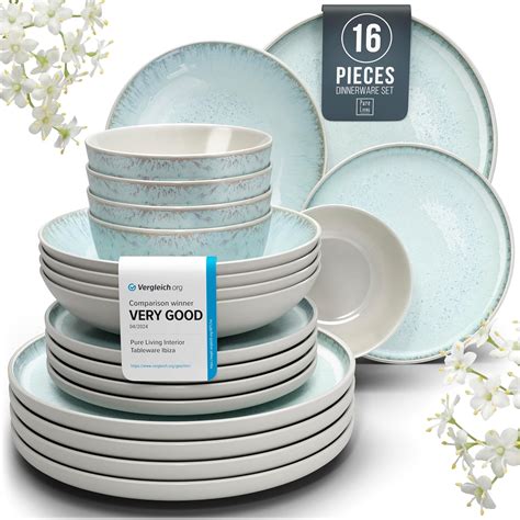 16 Piece Dinnerware Sets for 4 - Modern Style Stoneware Dinnerware Set ...