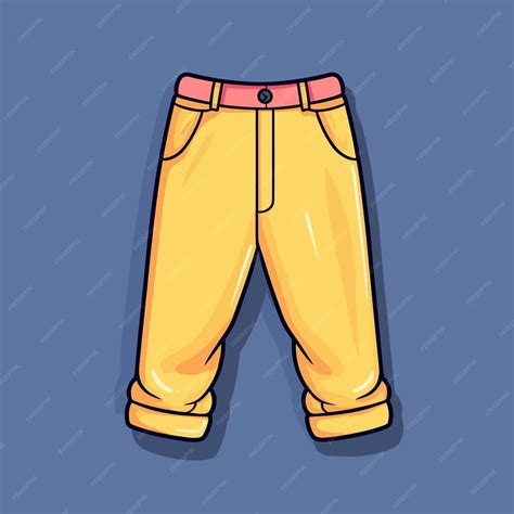 Premium Vector | Vector of a vibrant pair of yellow pants with a ...