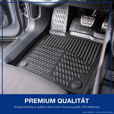 Tappetini Auto TPE Per Volkswagen Tiguan II (2016-2024) - Su Misura, Neri, Impermeabili E Facili Da Pulire