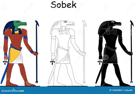 Ancient Egyptian God - Sobek Stock Vector - Illustration of military ...