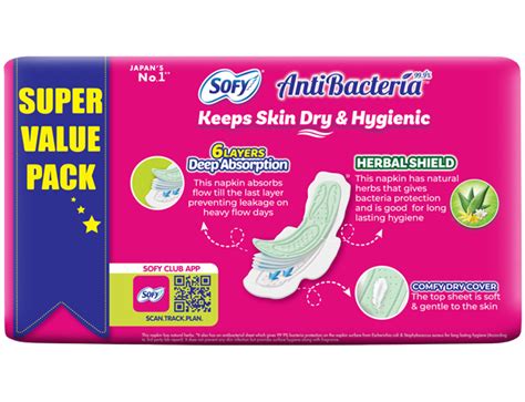 Sofy Antibacteria Extra Long Sanitary Pads 48 Pieces Online - Sofy India