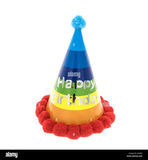 Colorful party hat with decorative Happy Birthday Stock Photo - Alamy