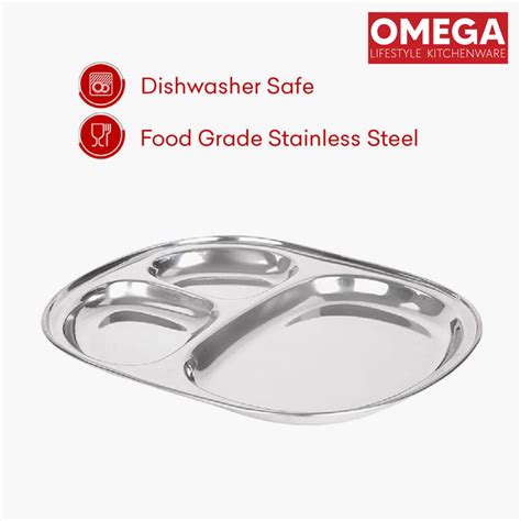 Buy OMEGA Set of 2 Stainless Steel Partition Plate - 24x24cm from Omega ...