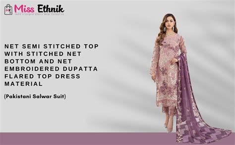 Miss Ethnik Women's Purple Faux Georgette Regular Fit Semi Stitched Top ...