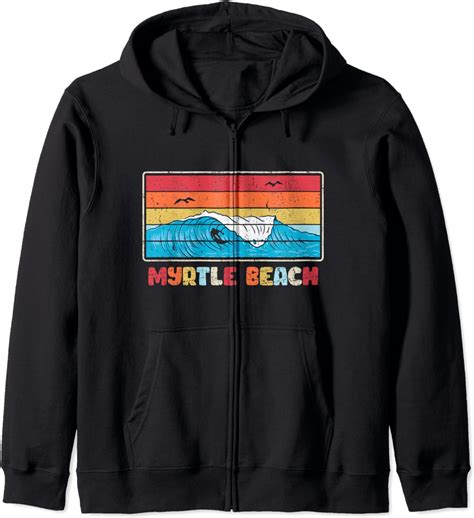 Myrtle Beach Vintage Surfer South Carolina Myrtle Beach Zip Hoodie ...
