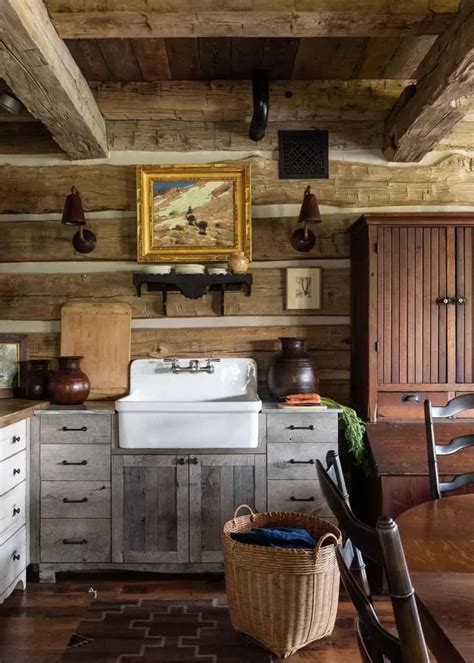 Rustic Cabin Kitchen 的图像结果