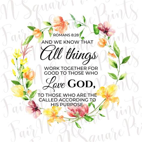 Romans 8:28 Png File for Sublimation/all Things Work Together for Good ...