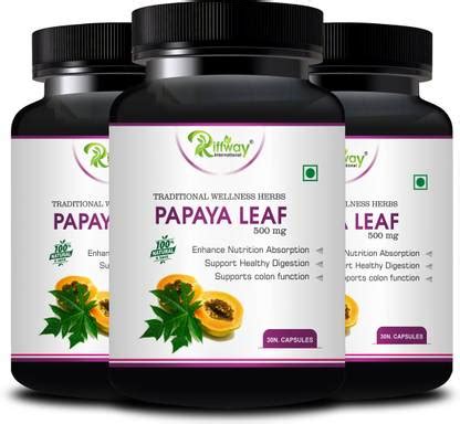 Riffway Papaya Leaf Vitamin Capsule Immunity & Improves Blood Platelets ...