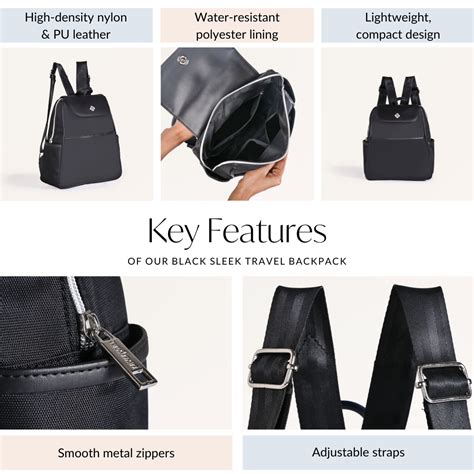 Kaizen Sleek Black Backpack For Women Online - Premium Backpack | Nestasia
