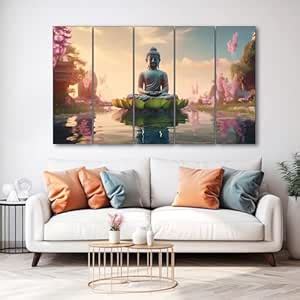 The Castle Decor Lord Buddha Wall Painting for Living Room Big Size ...