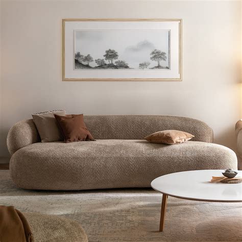 LuxeLounge Boucle 3 Seater Sofa Beige – Nestroots