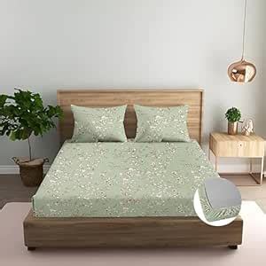 Buy Trance Home Linen 100% Percale Cotton 210 TC Bedsheet | Printed ...