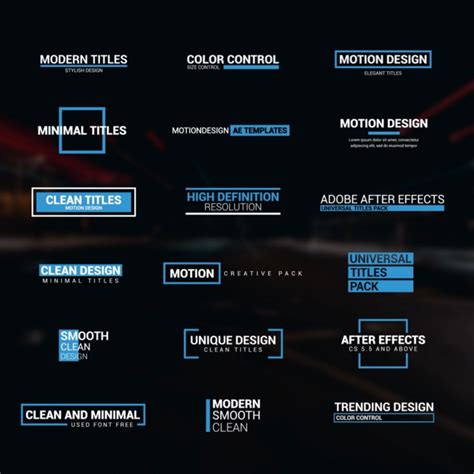 30 Simple Titles for After Effects Templates