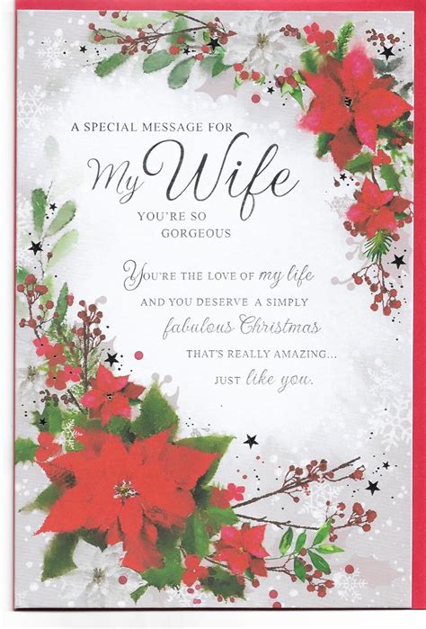 Christmas Card For Wife 23 x 15 Cm (9 x 6 inches) A Special Message For ...