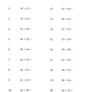 Two-Digit Addition Questions and Answers | Primary Resources