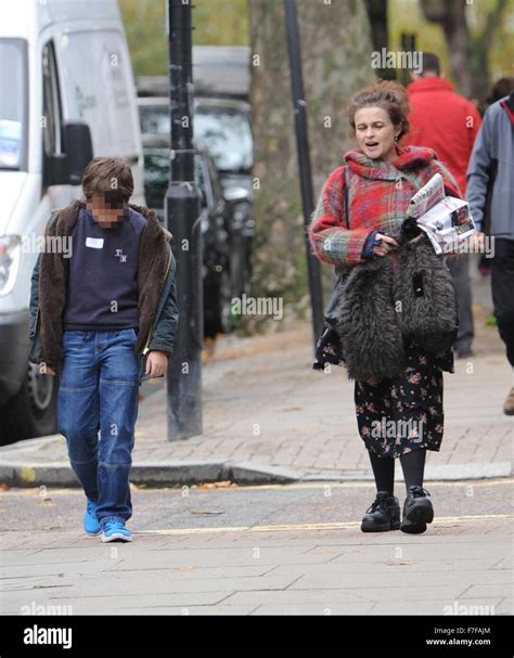 Helena Bonham Carter and her son Billy out and about in London ...