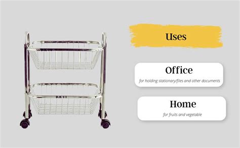 D.k 11® .Stainless Steel 2 Tier Kitchen Trolley Rack, Fruit & Vegetable ...