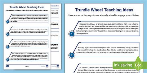 👉 Primary Trundle Wheel Teaching Ideas sheet