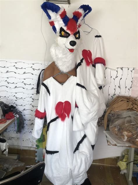 FurryWu Studio White Dragon 3D Eyes Fursuit Costume for Teens and India ...