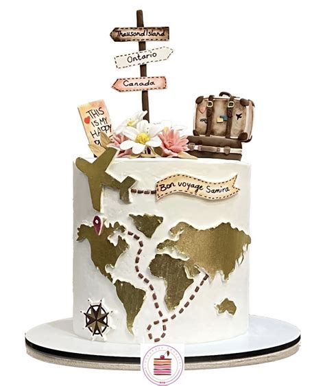 Travel-Themed Map Cake for Her Birthday