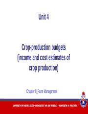 Image result for Budget Example for Crop Production