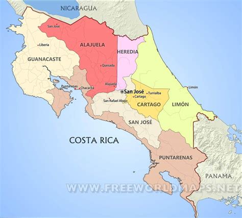 Costa Rica Maps - FreeWorldMaps.net