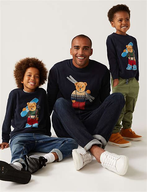 Buy Pure Cotton Spencer Bear Knitted Jumper at Marks & Spencer