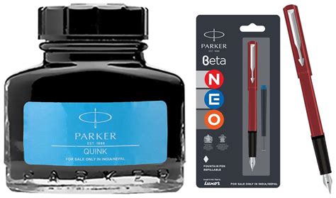 Parker Beta Neo Chrome Trim Fountain Pen| Red Body Color With 1 Ink ...