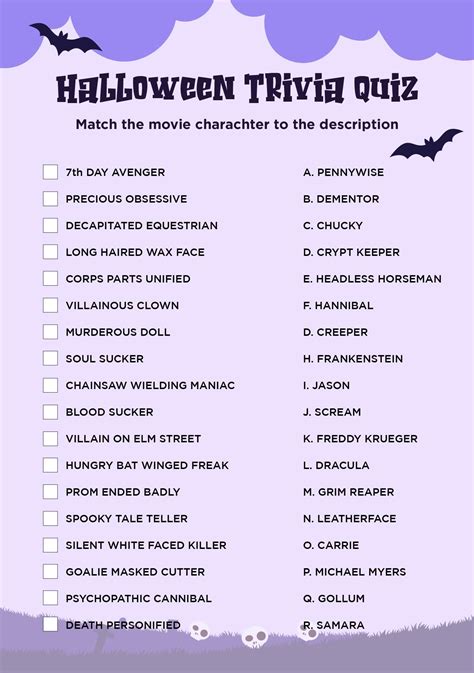 15 best halloween movie trivia printable – Artofit