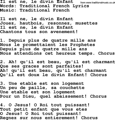 Il Est Ne, Le Divin Enfant, by The Byrds - lyrics with pdf