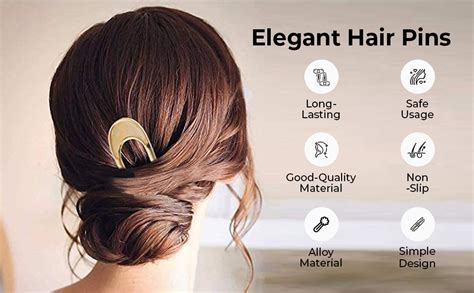 ZIBUYU® Hair Pins for Women Girls Simple French Metal U Pins for Hair ...